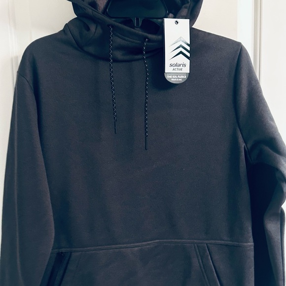NWT-Solaris Black Fleece Lined Hoodie - Picture 1 of 7